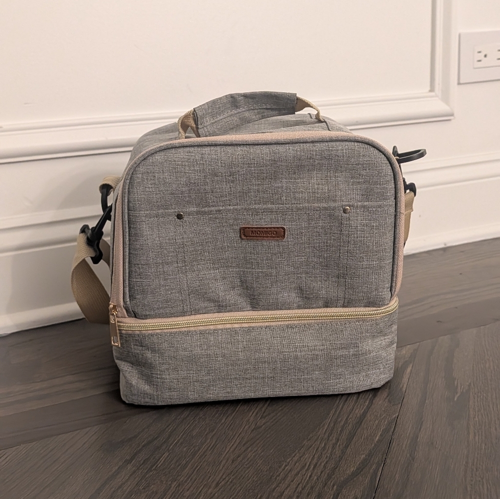 Breast Pump Bag Cooler Compartment Moistureproof Bag, Grey